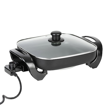 12 Family Size Electric Skillet With Non-Stick Coating And High Domed Lid